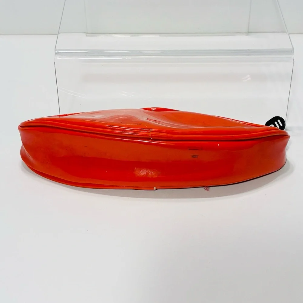 90s Ultima II Revlon Red Patent Lip Shaped Cosmetic Bag Vintage Korea 8.5”x3.5”